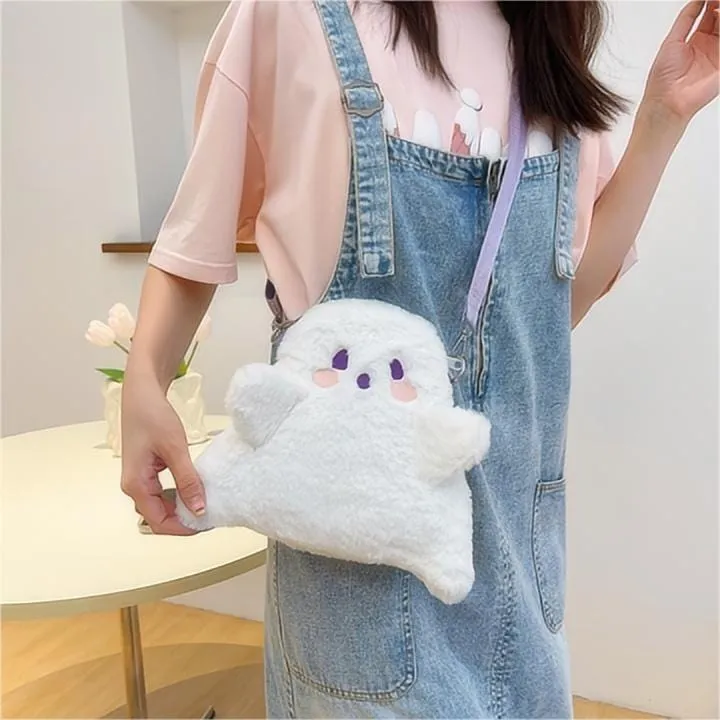 Ghost Backpack Crossbody Plush Bag