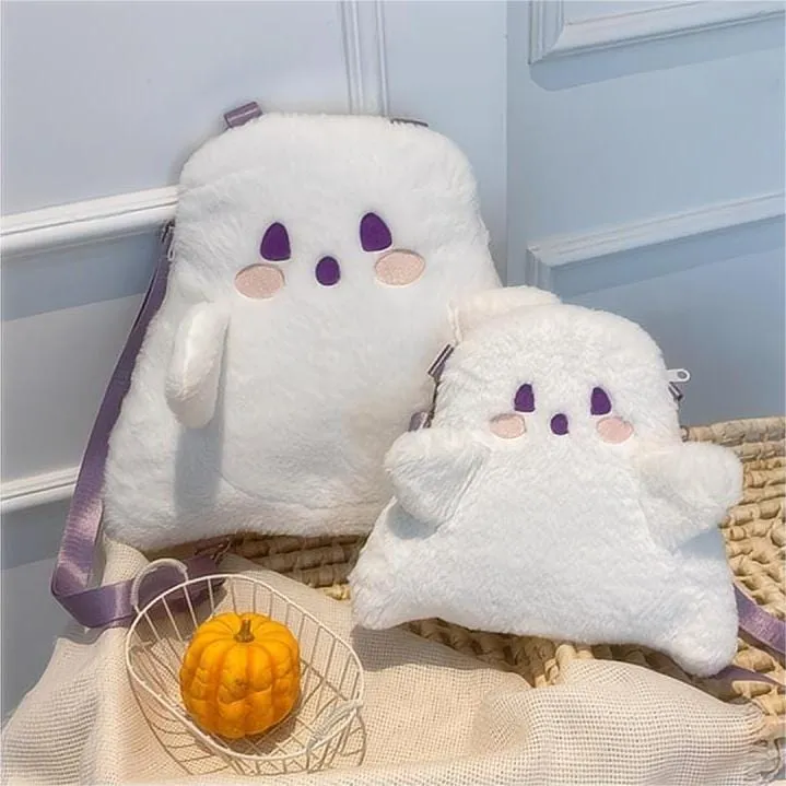 Ghost Backpack Crossbody Plush Bag
