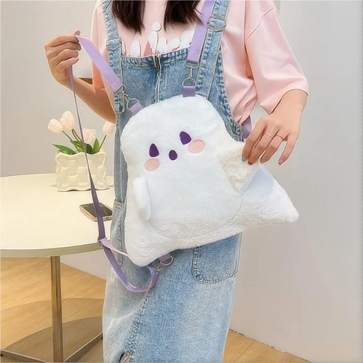 Ghost Backpack Crossbody Plush Bag