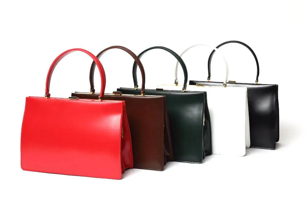 Gold Clip Buckle Top Genuine Leather Tote Lady Business Bag