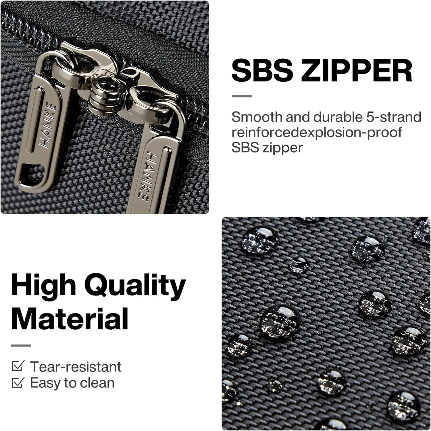 Hanke Large Expandable checked Luggage Suitcases with Wheels Foldable Duffle Bag for Travel suitcase for Women Men Garment BagBlack