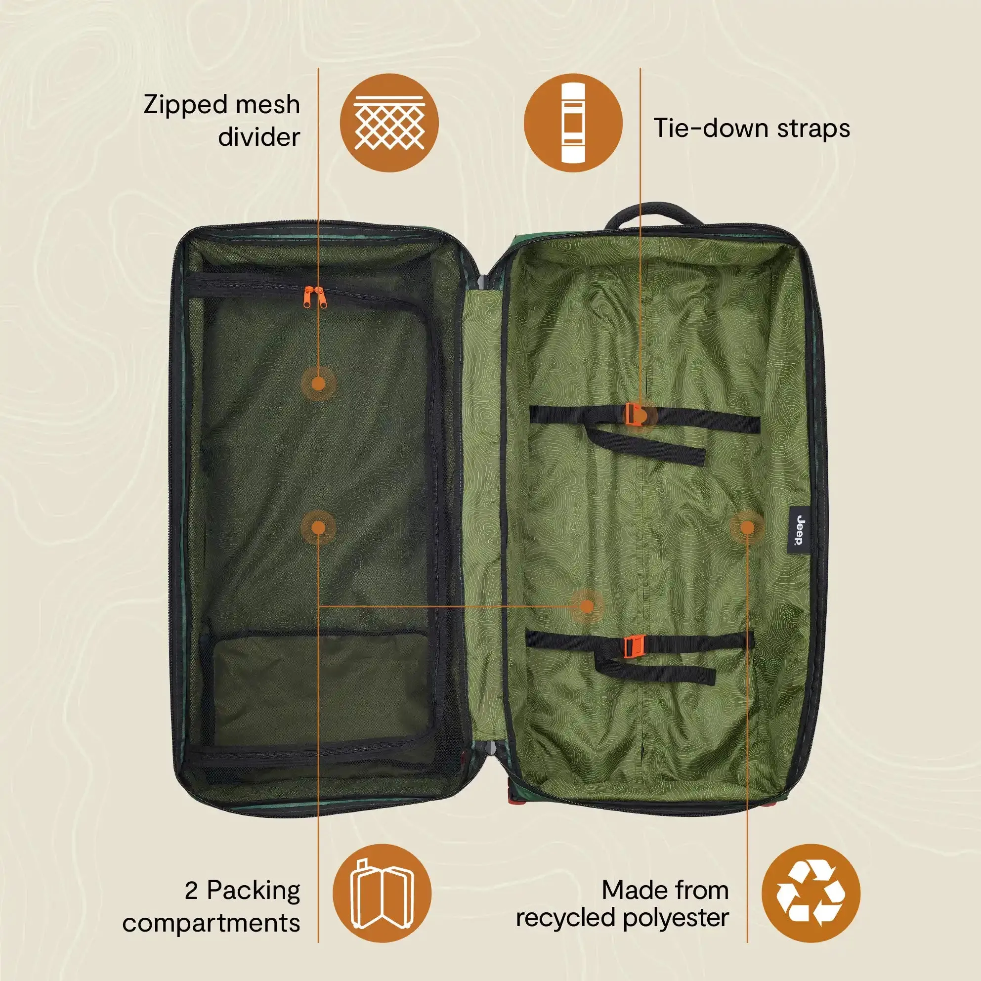 JS005A - Large Rolling Duffel Bag
