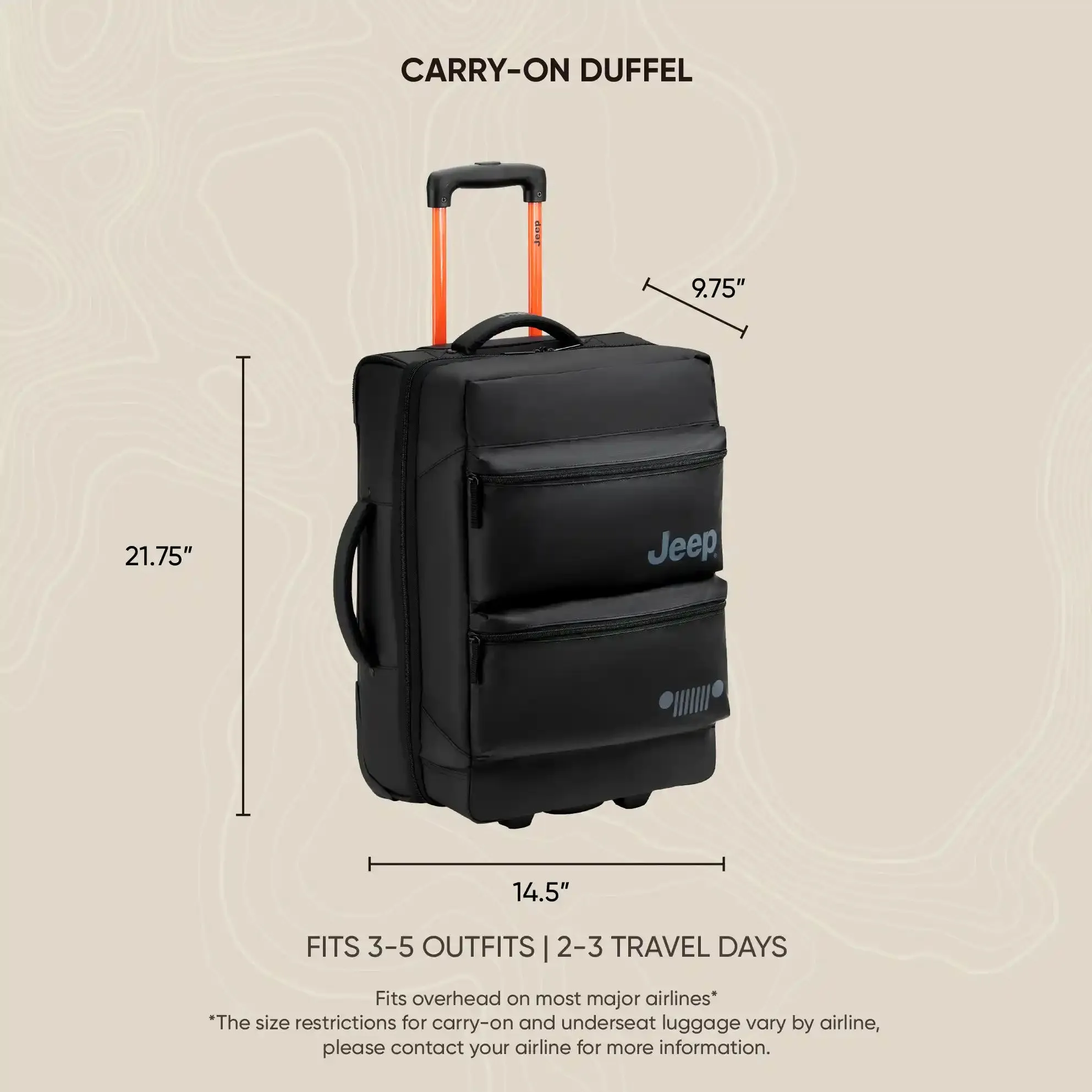 JS006B - Small Rolling Duffel Bag