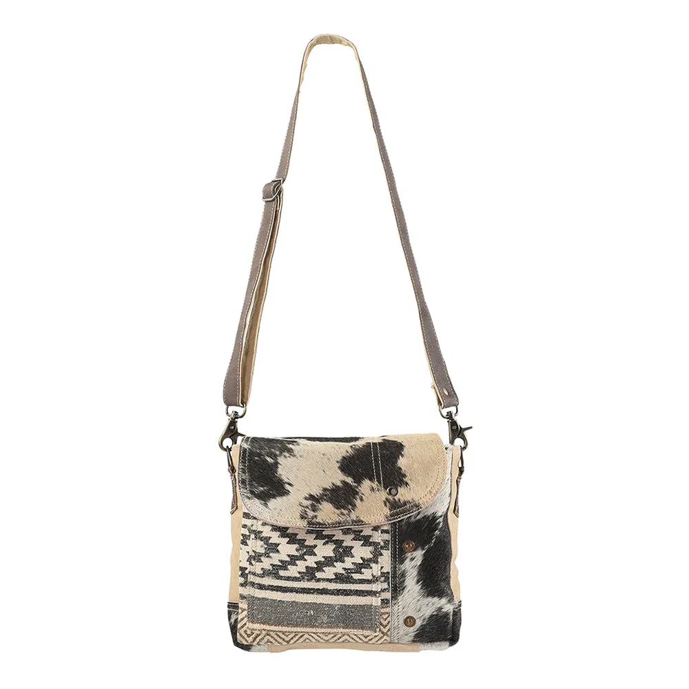 KB149 - KB149 -MESSENGER Real Cowhide Leather and Upcycled Canvas Ladies Bag 9 x 10 KB149 - KB149