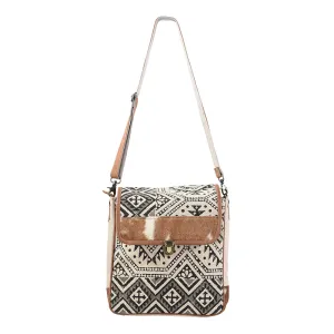 KB173 - KB173-MESSENGER Real Cowhide Leather and Upcycled Canvas Ladies Bag 13 x 12 - KB173