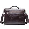 Large Capacity Spacious Buckle-closing Front Pocket Flap-over Male Messenger Hand Bags Genuine Leather Men Crossbody Bag