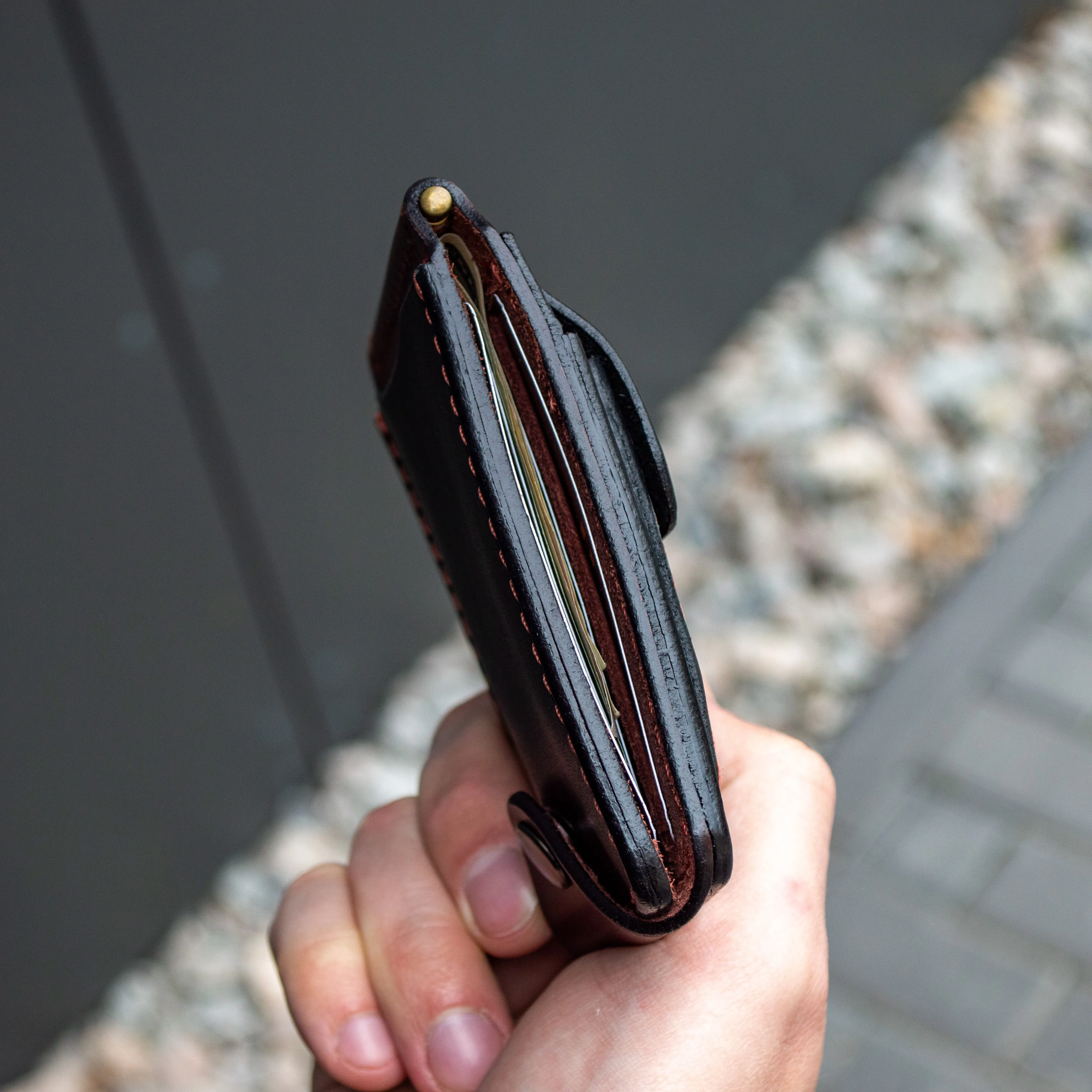 Leather Money Clip, Small leather wallet,Full Grain Leather Money Clip, Gift for Men, Minimalist Wallet with Credit Card Holder,