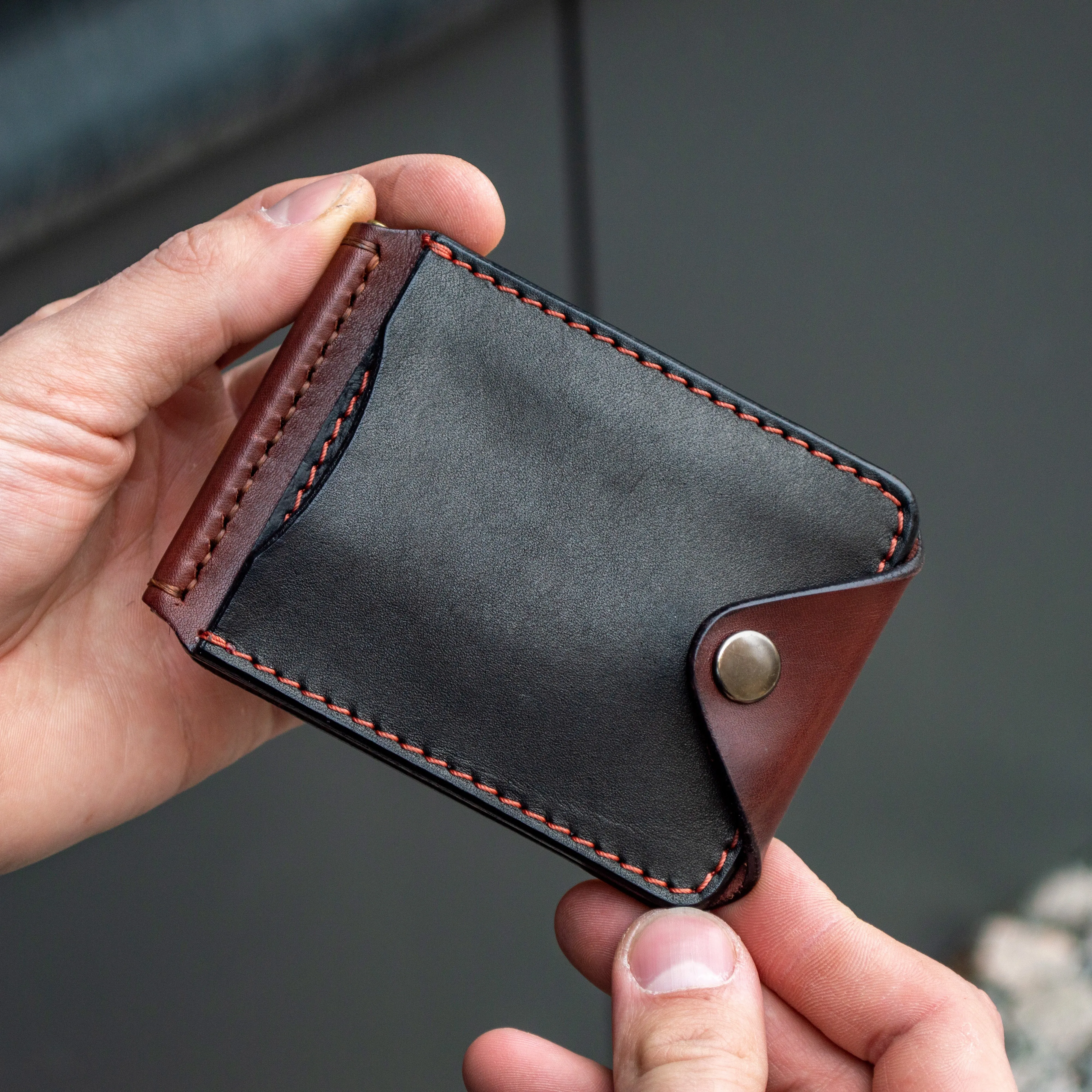 Leather Money Clip, Small leather wallet,Full Grain Leather Money Clip, Gift for Men, Minimalist Wallet with Credit Card Holder,
