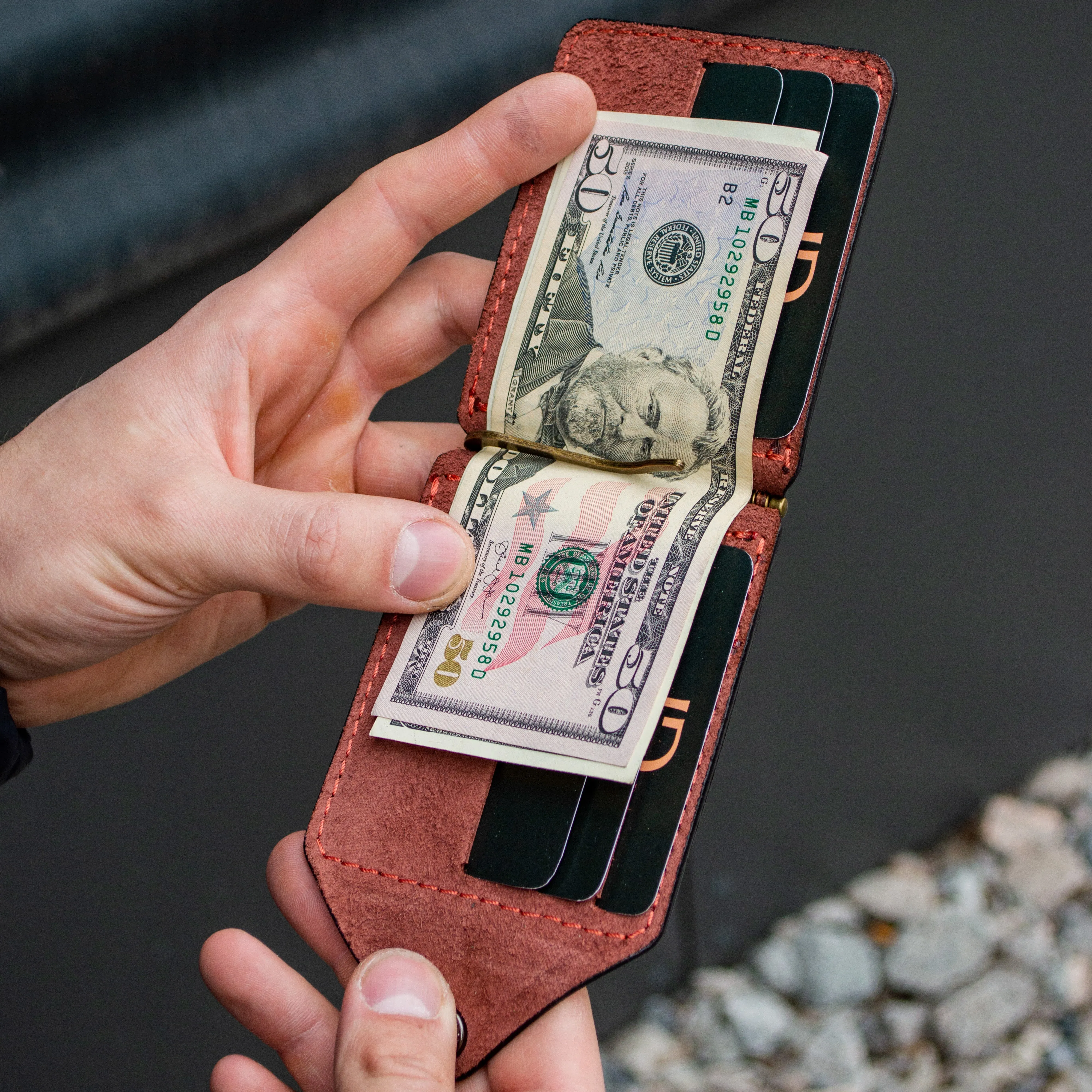 Leather Money Clip, Small leather wallet,Full Grain Leather Money Clip, Gift for Men, Minimalist Wallet with Credit Card Holder,