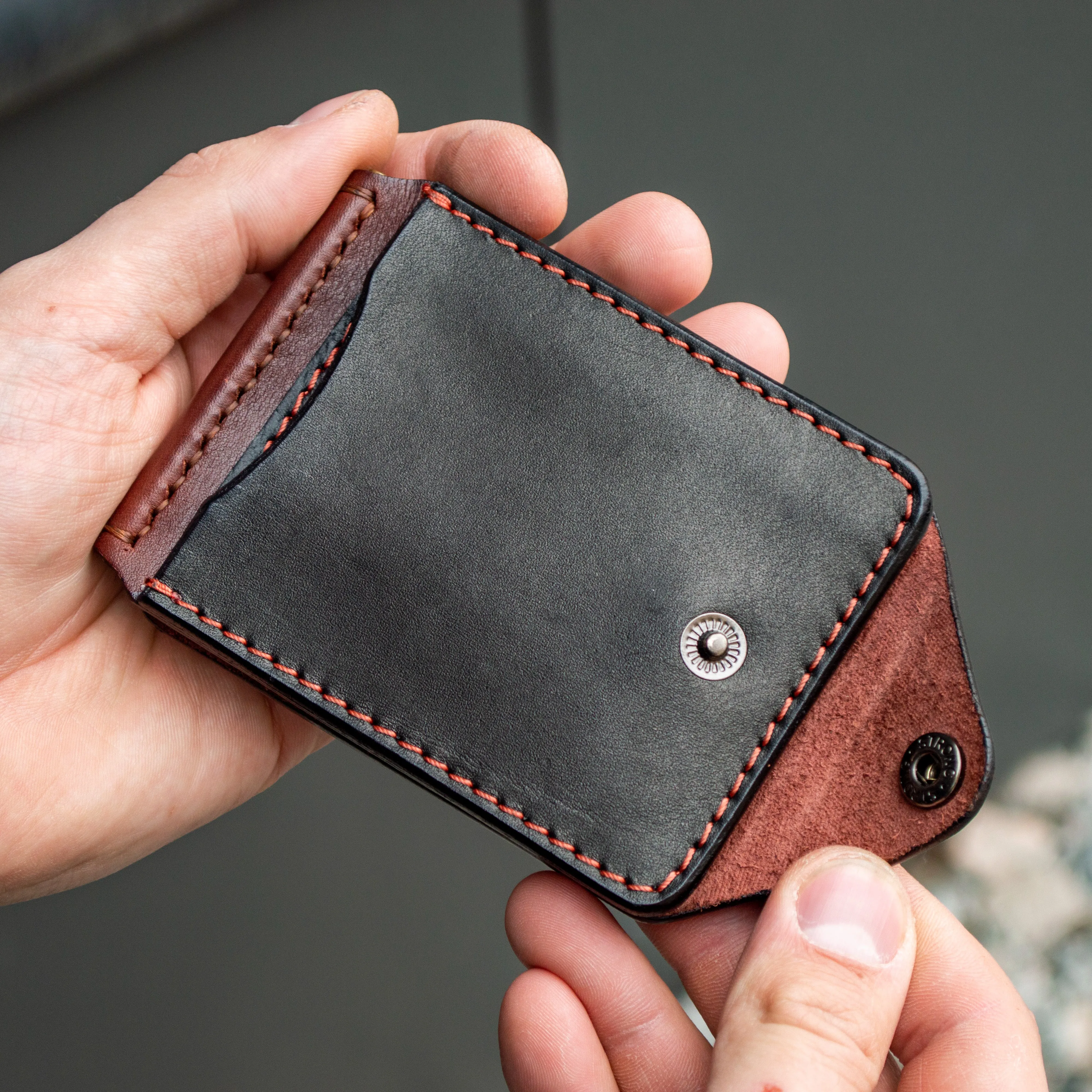 Leather Money Clip, Small leather wallet,Full Grain Leather Money Clip, Gift for Men, Minimalist Wallet with Credit Card Holder,