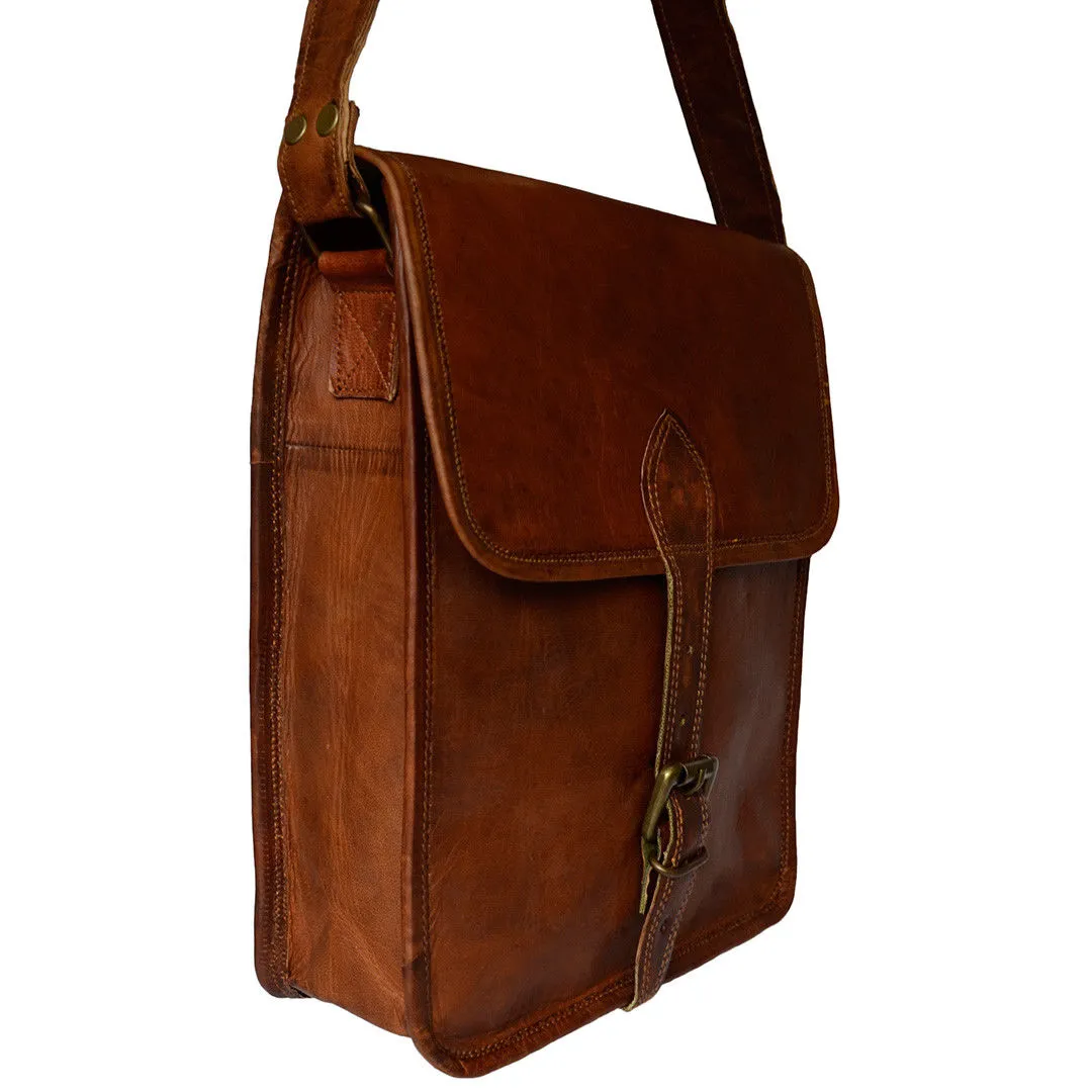 Leather Tablet Messenger Bag 13 Inch
