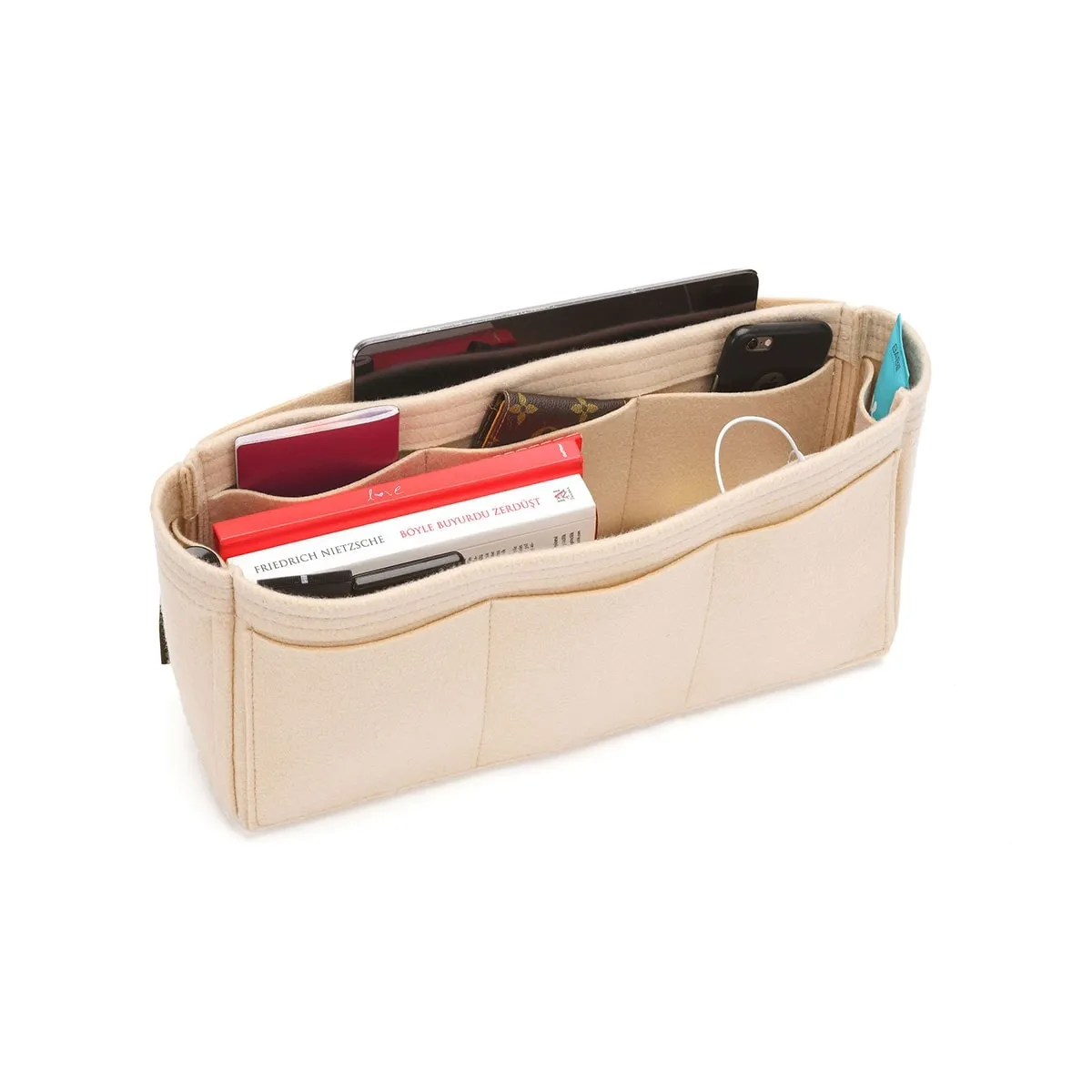 Louis Vuitton All-In Purse Organizer Insert, Classic Model Bag Organizer with Exterior Pockets