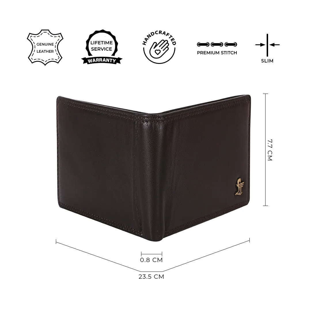 Lucas Bifold Slim Wallet | Pure Leather Wallet for Men | Male Leather Wallet| Color: Brown, Black & Blue