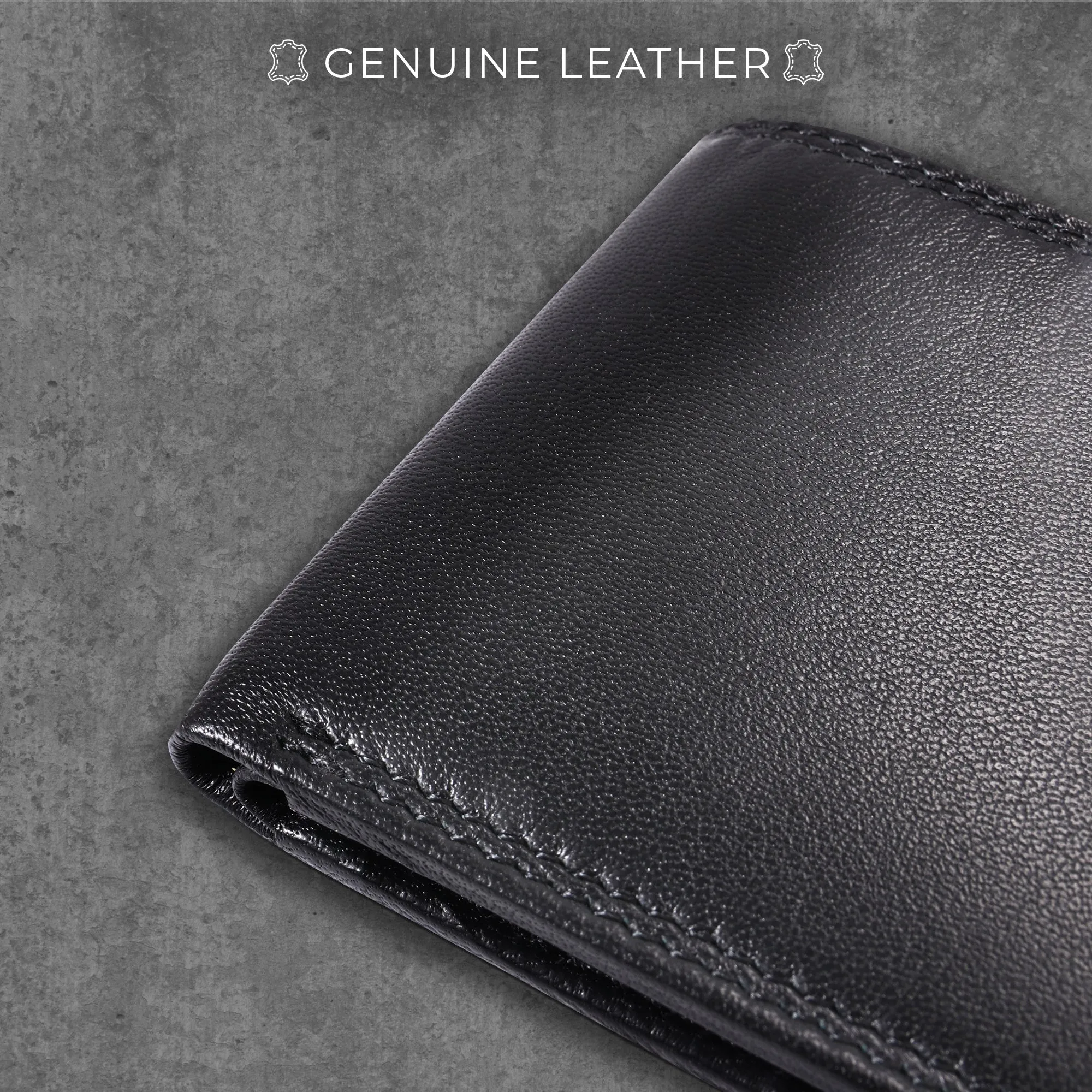 Lucas Bifold Slim Wallet | Pure Leather Wallet for Men | Male Leather Wallet| Color: Brown, Black & Blue