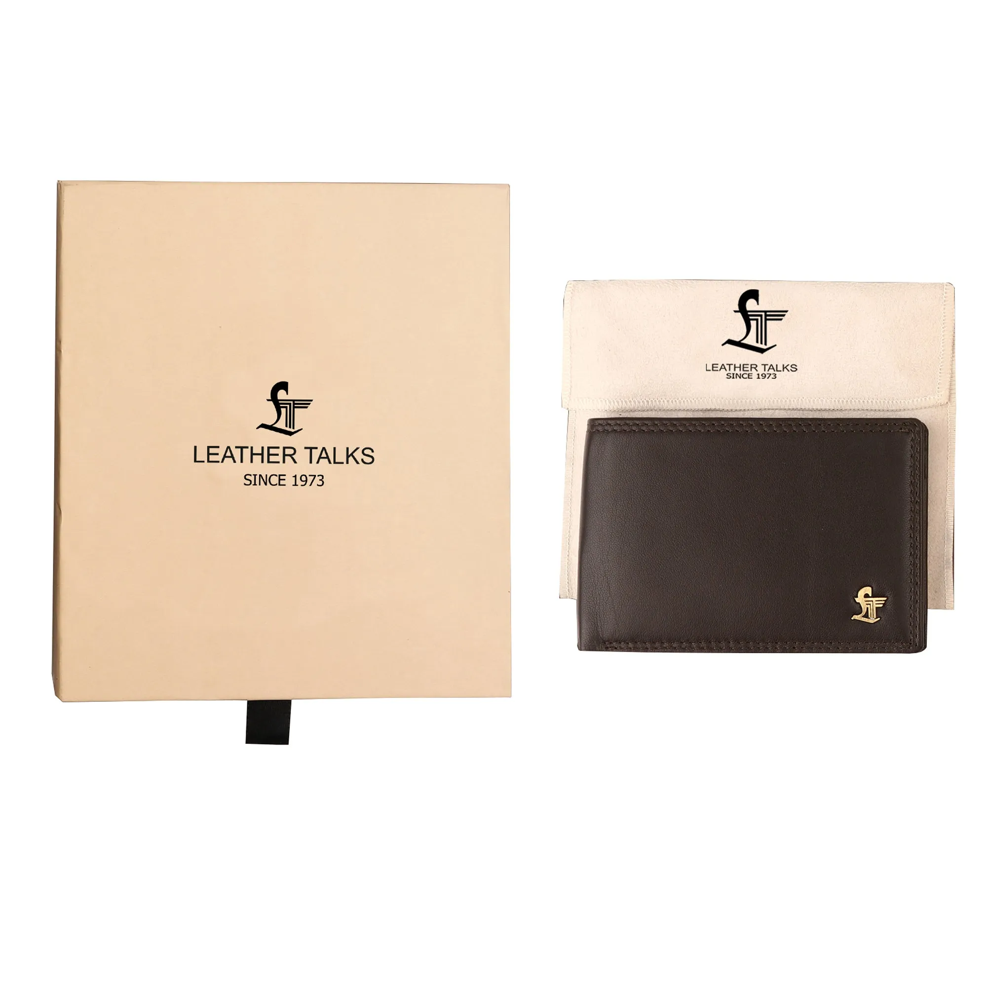 Lucas Bifold Slim Wallet | Pure Leather Wallet for Men | Male Leather Wallet| Color: Brown, Black & Blue