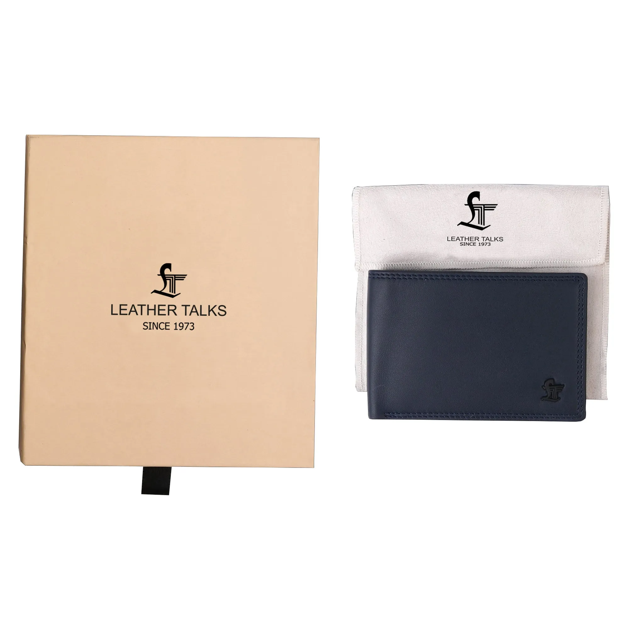 Lucas Bifold Slim Wallet | Pure Leather Wallet for Men | Male Leather Wallet| Color: Brown, Black & Blue