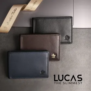 Lucas Bifold Slim Wallet | Pure Leather Wallet for Men | Male Leather Wallet| Color: Brown, Black & Blue