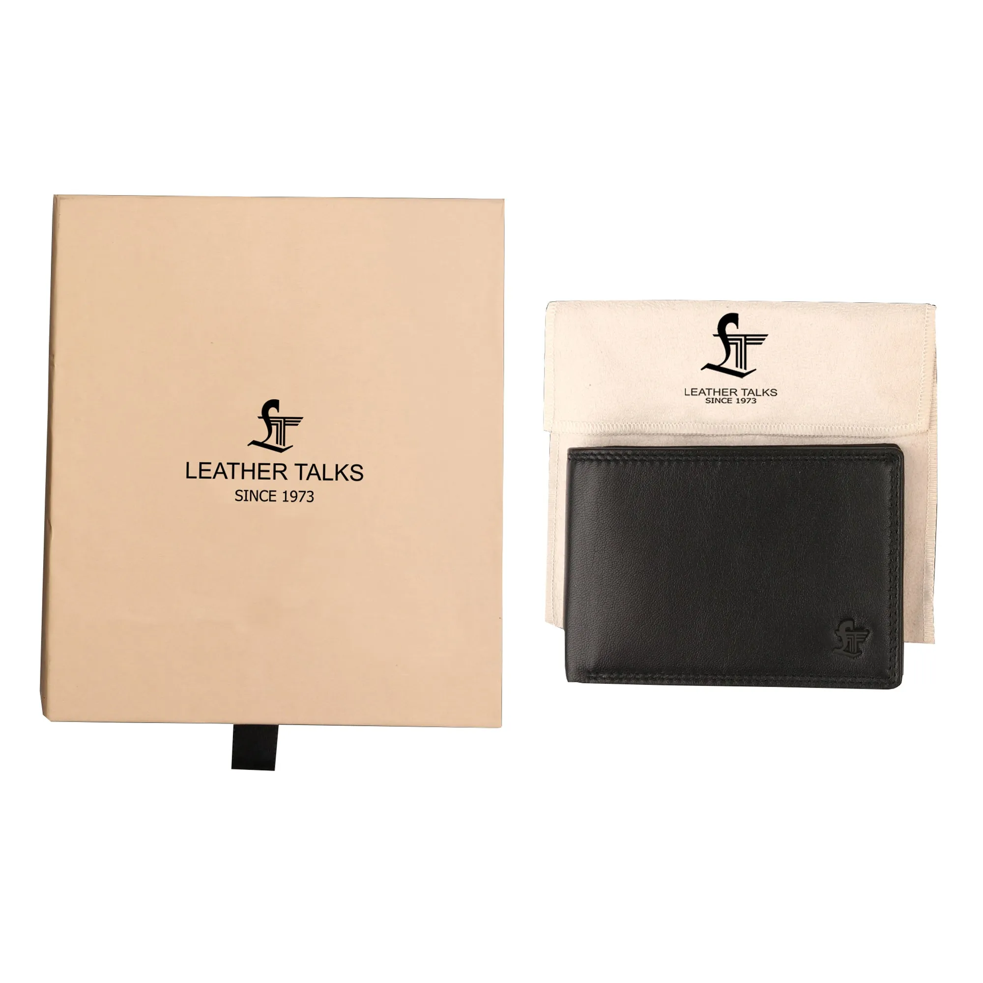 Lucas Bifold Slim Wallet | Pure Leather Wallet for Men | Male Leather Wallet| Color: Brown, Black & Blue