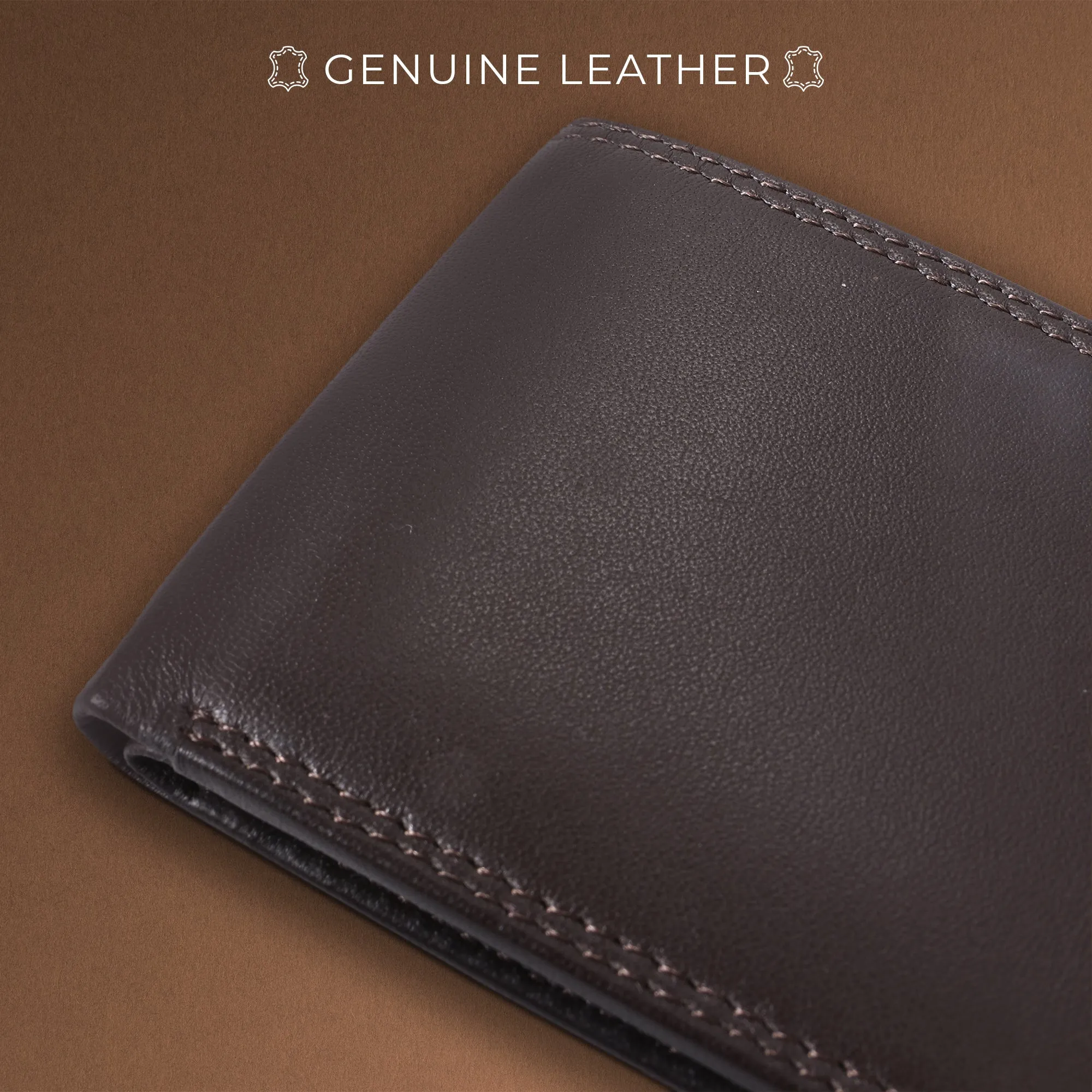 Lucas Bifold Slim Wallet | Pure Leather Wallet for Men | Male Leather Wallet| Color: Brown, Black & Blue