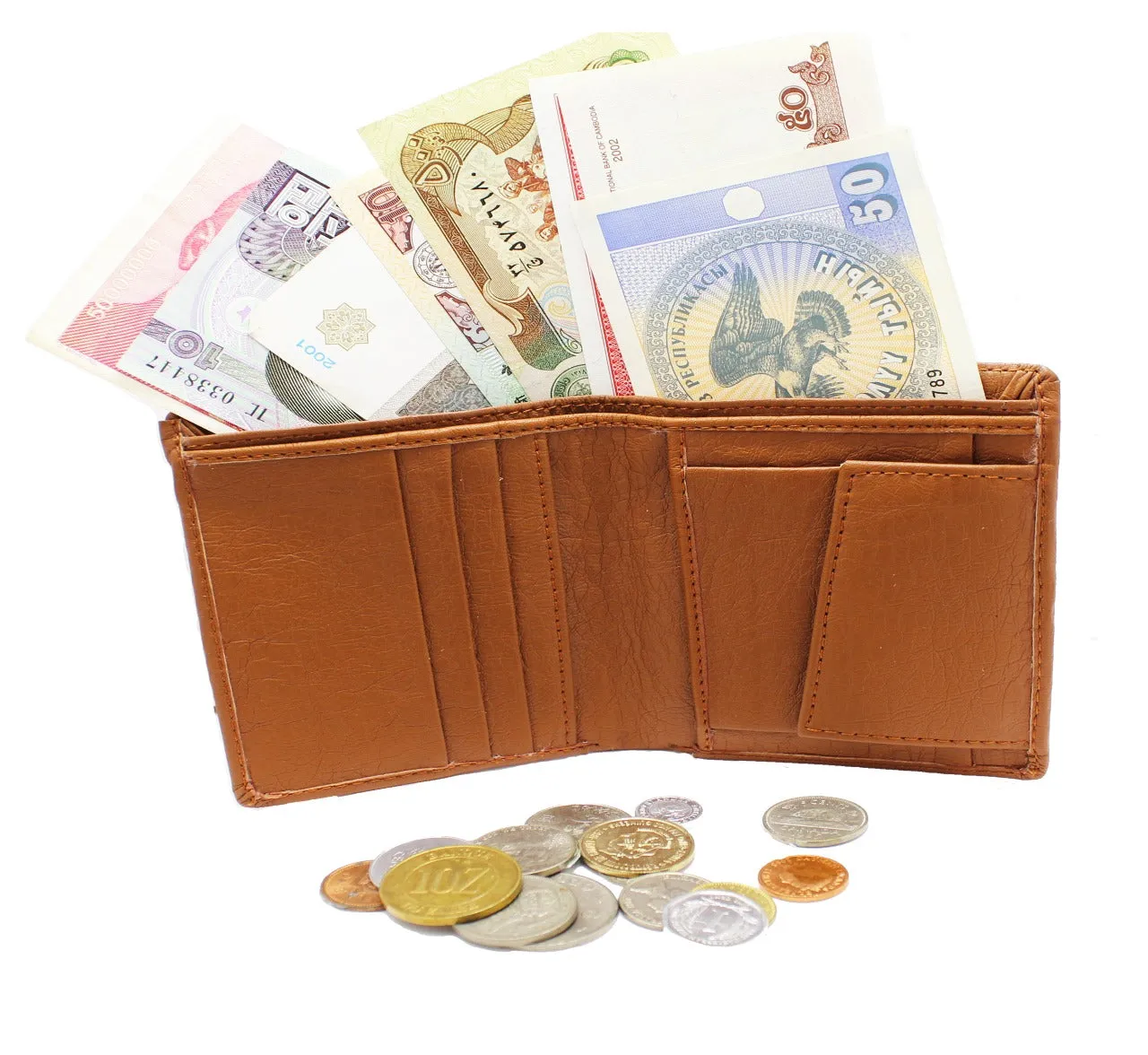 Luxurious & High Quality of Tan Color Artificial Leather Wallet for Male