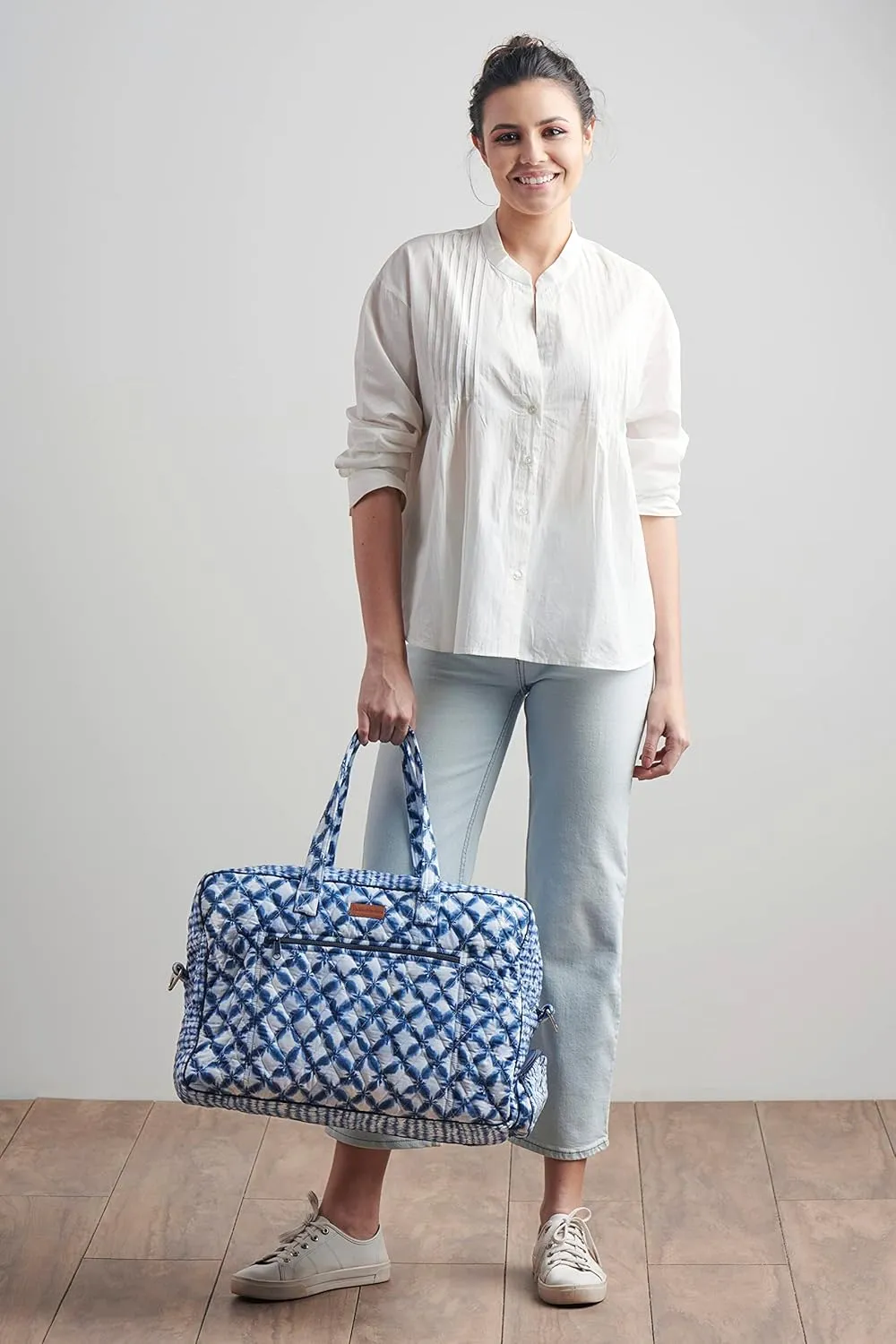 Maison d' Hermine Weekender Bags for Women Cotton Quilted Duffel Overnight Luggage Weekend Bag for Men Gym Sports Gifts Travel Business Travellers Family Trip