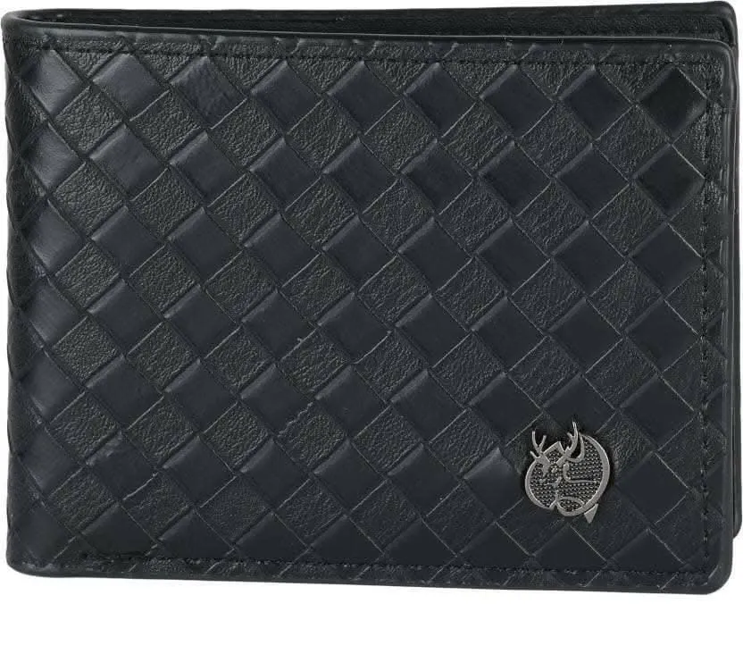 Men Ethnic ,Trendy Black Genuine Leather Wallet (4 Card Slots)