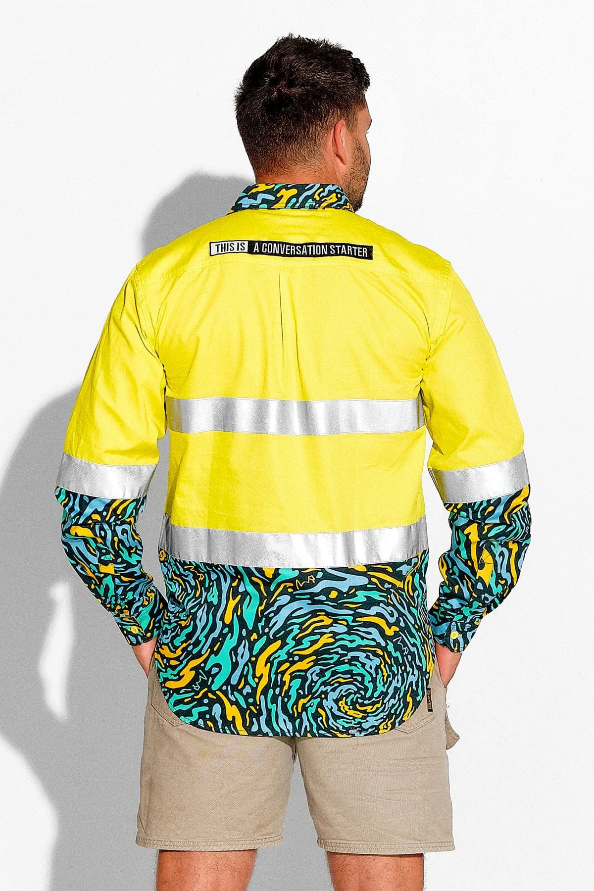Men's Spun Out Yellow Day/Night Hi Vis Workshirt