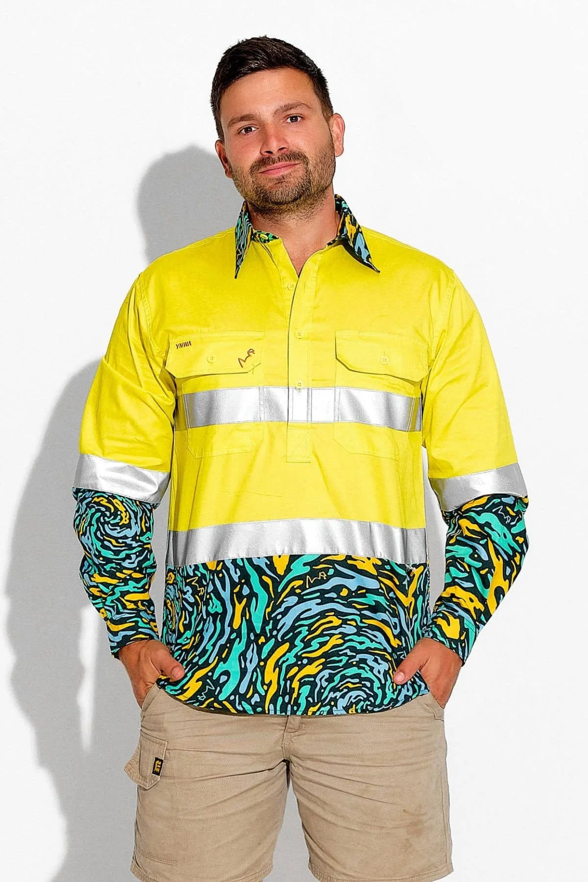 Men's Spun Out Yellow Day/Night Hi Vis Workshirt