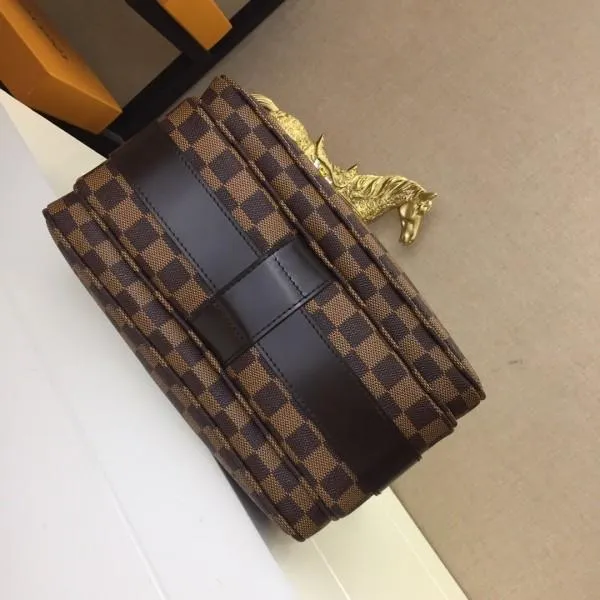 Naviglio Damier Ebene Canvas Messenger Bag