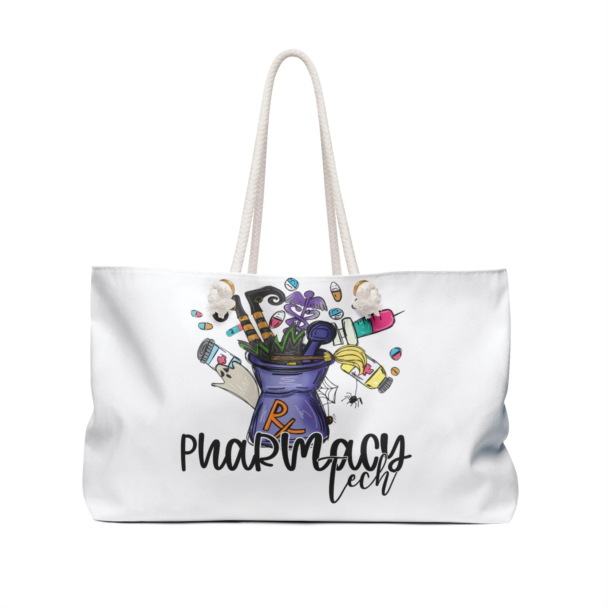 Personalised/Non-Personalised Weekender Bag, Pharmacy Tech, Large Weekender Bag, Beach Bag, Book Bag
