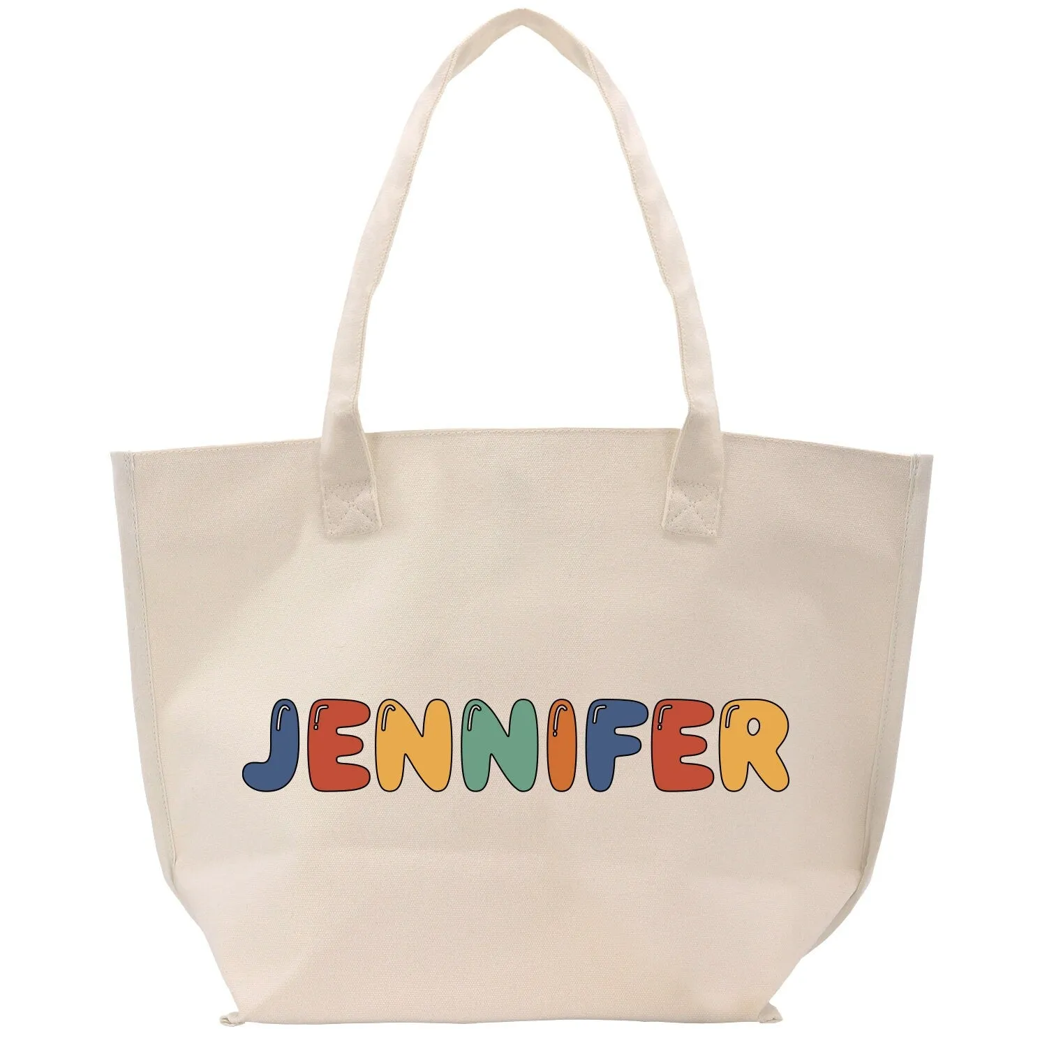 Personalized Name Cotton Canvas Hand Bag Custom Bridesmaid Gift Hand Bag Magnetic Closure Gift for Her (CNP1001)