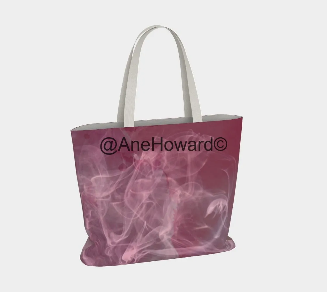 Pink Smoke Large Cotton Tote Bag