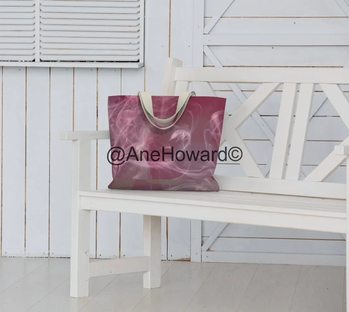 Pink Smoke Large Cotton Tote Bag