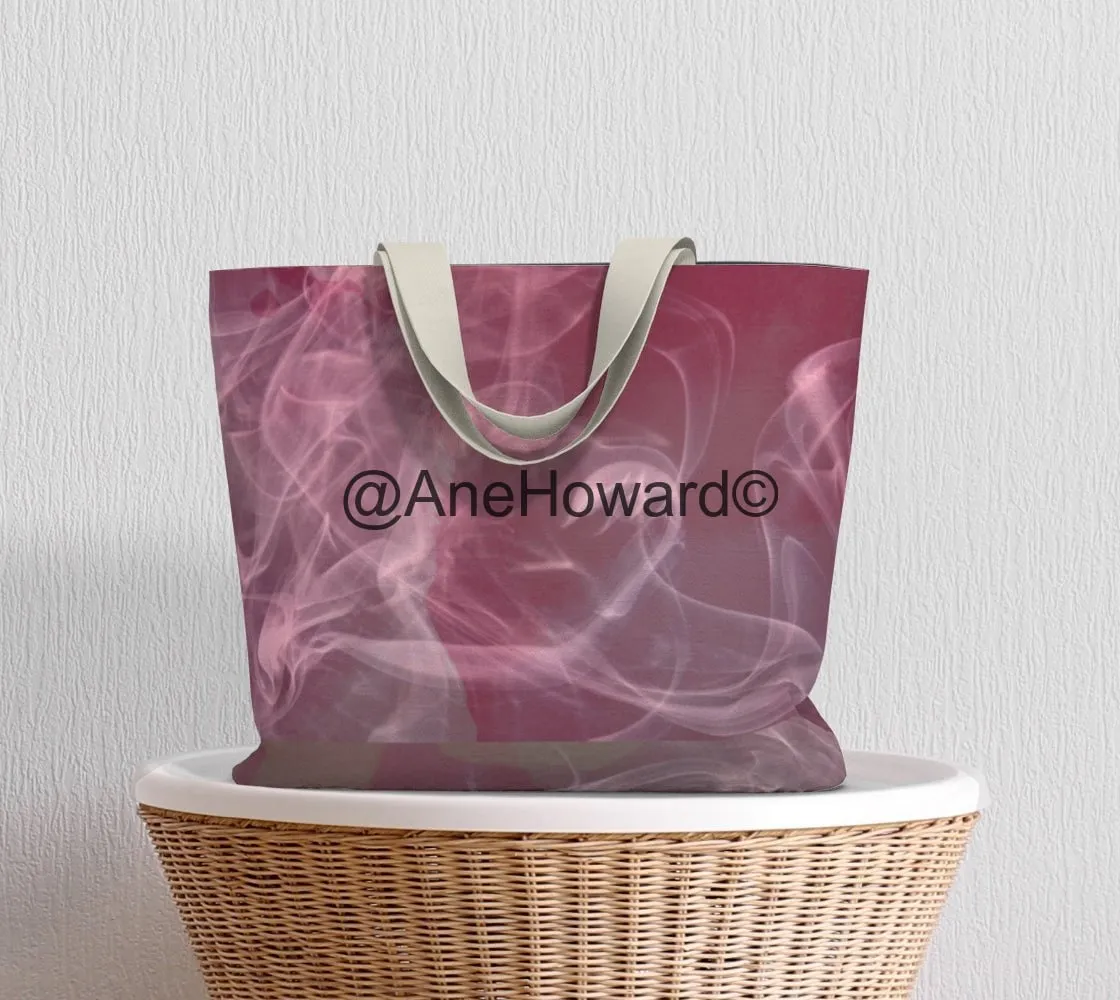 Pink Smoke Large Cotton Tote Bag