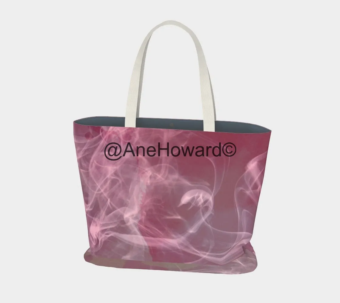 Pink Smoke Large Cotton Tote Bag