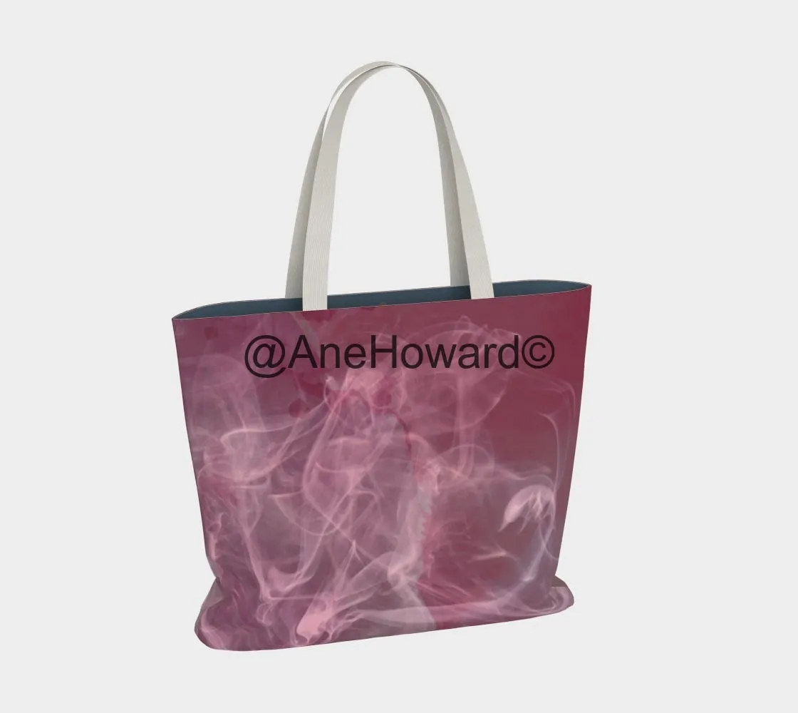 Pink Smoke Large Cotton Tote Bag