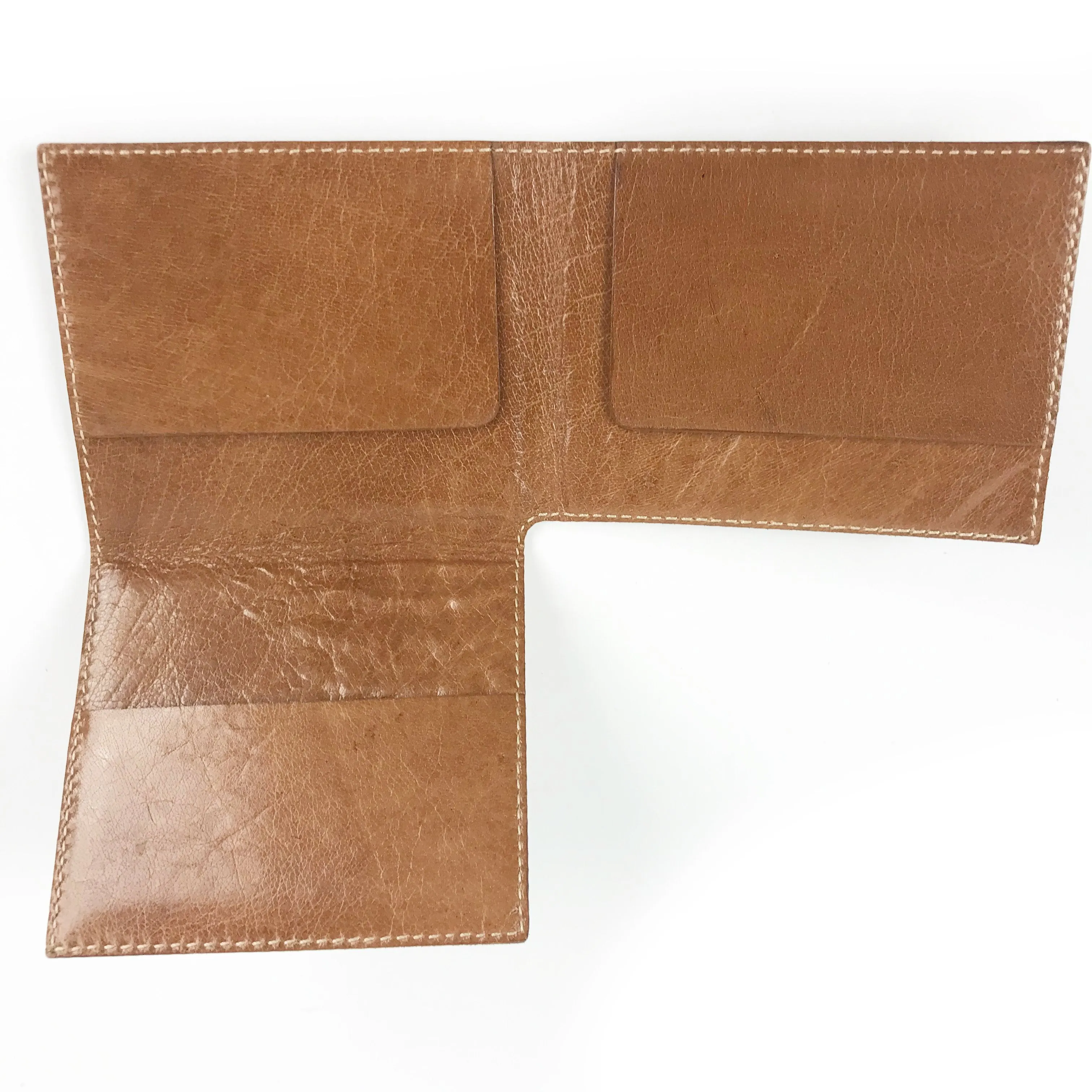 Pong Gaddi Tri-Fold Wallet: Tan