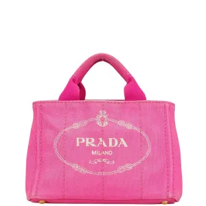 Prada Canvas Canapa Mini Handbag Pink