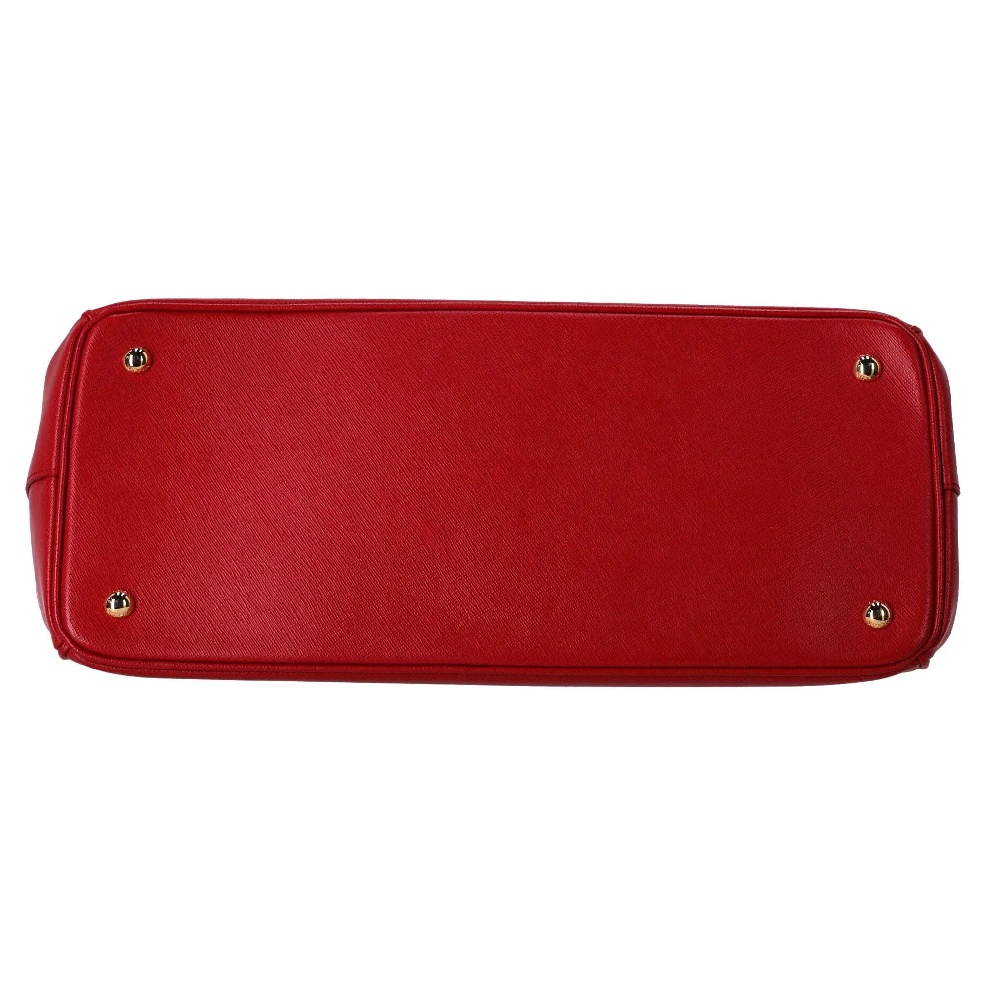 Prada Extra Large Galleria Hand Bag in Red Saffiano Leather