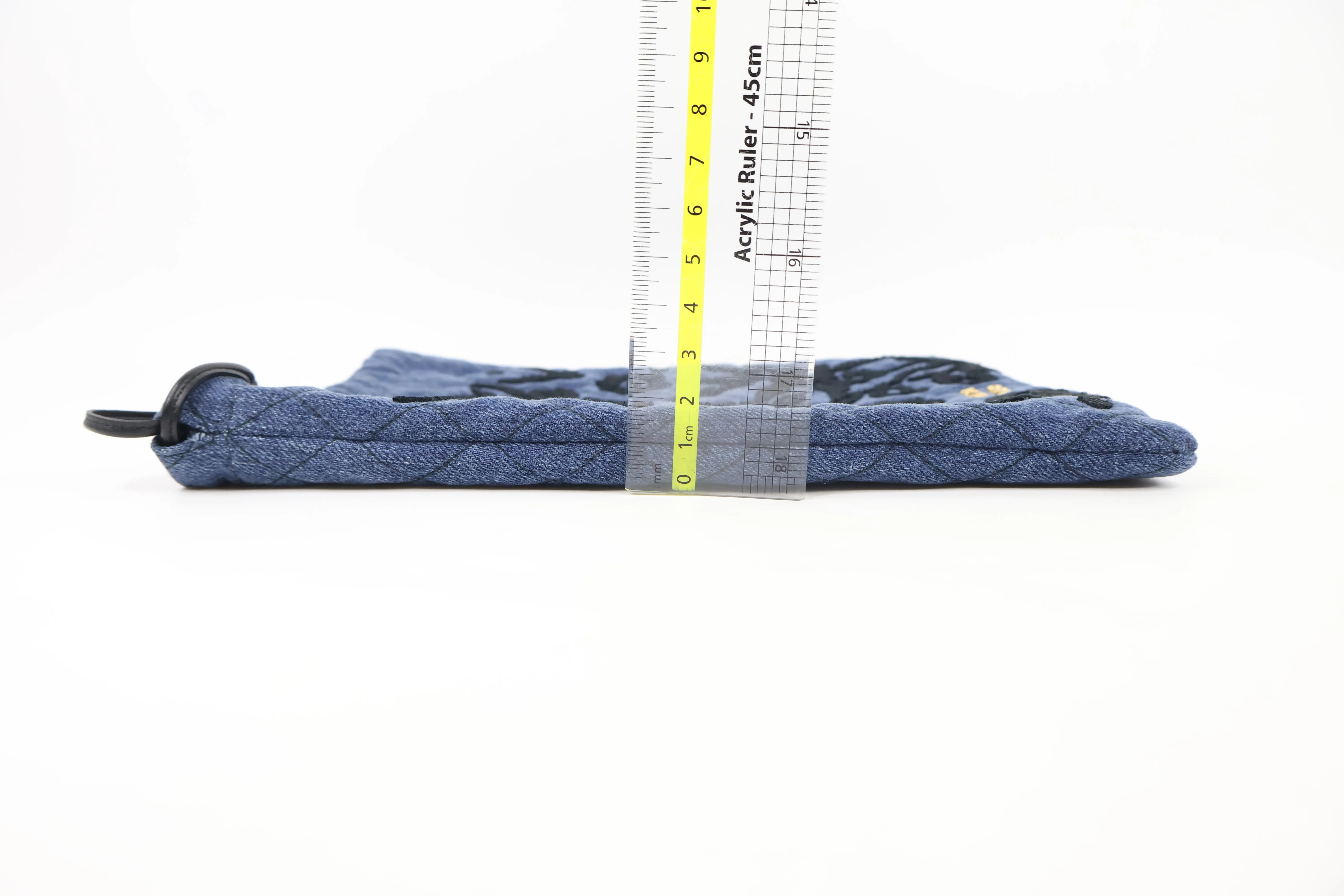 Prada Pouch Denim Impuntura Blue Black