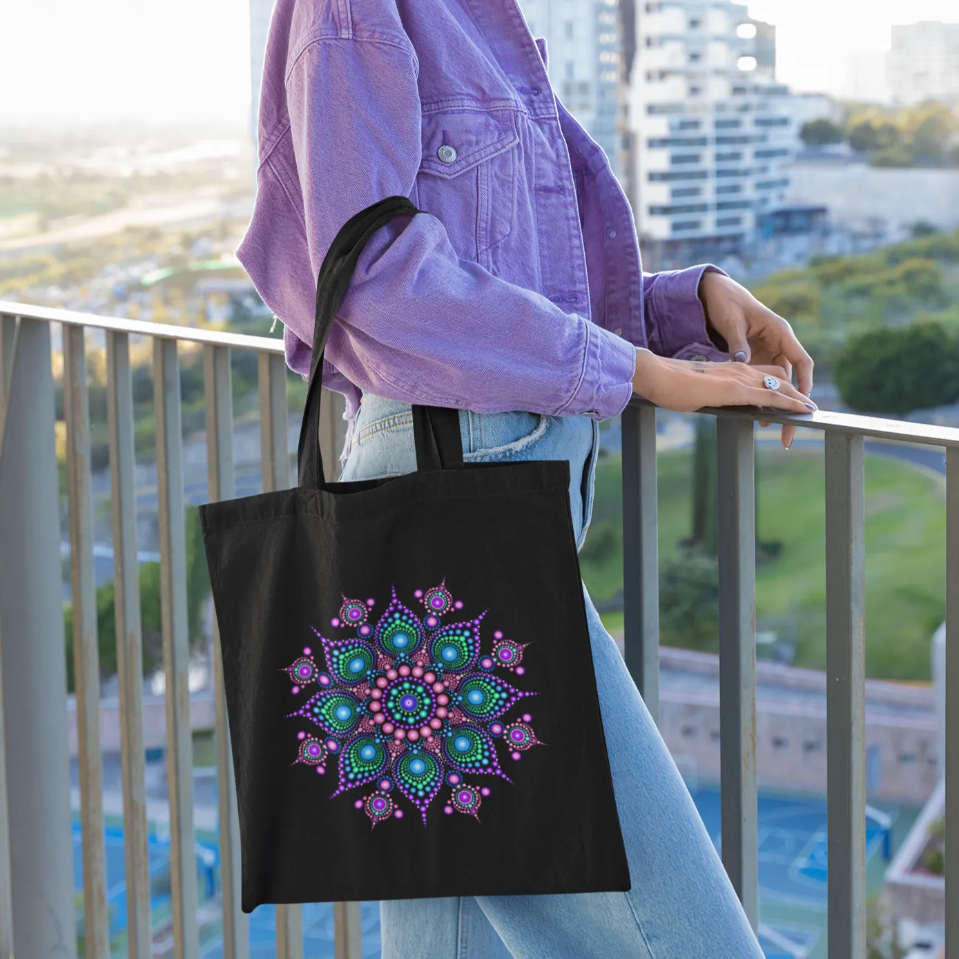 Purple Mandala Tote Bag