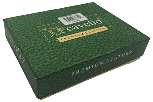 RFID Genuine Leather Slim Mens Trifold Wallet With ID Window Front Pocket USA Series Wallet Gift Box