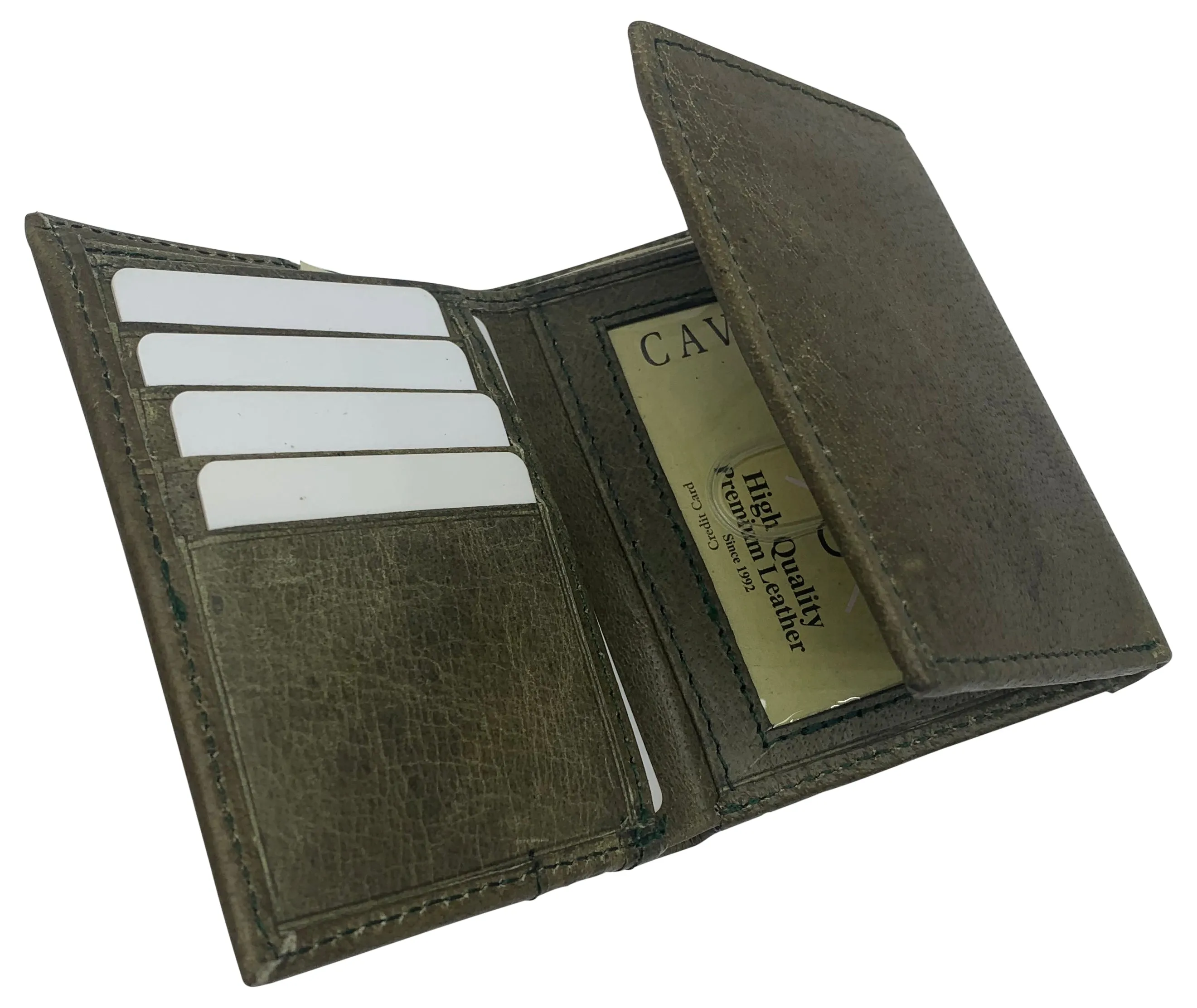 RFID Genuine Leather Slim Mens Trifold Wallet With ID Window Front Pocket USA Series Wallet Gift Box