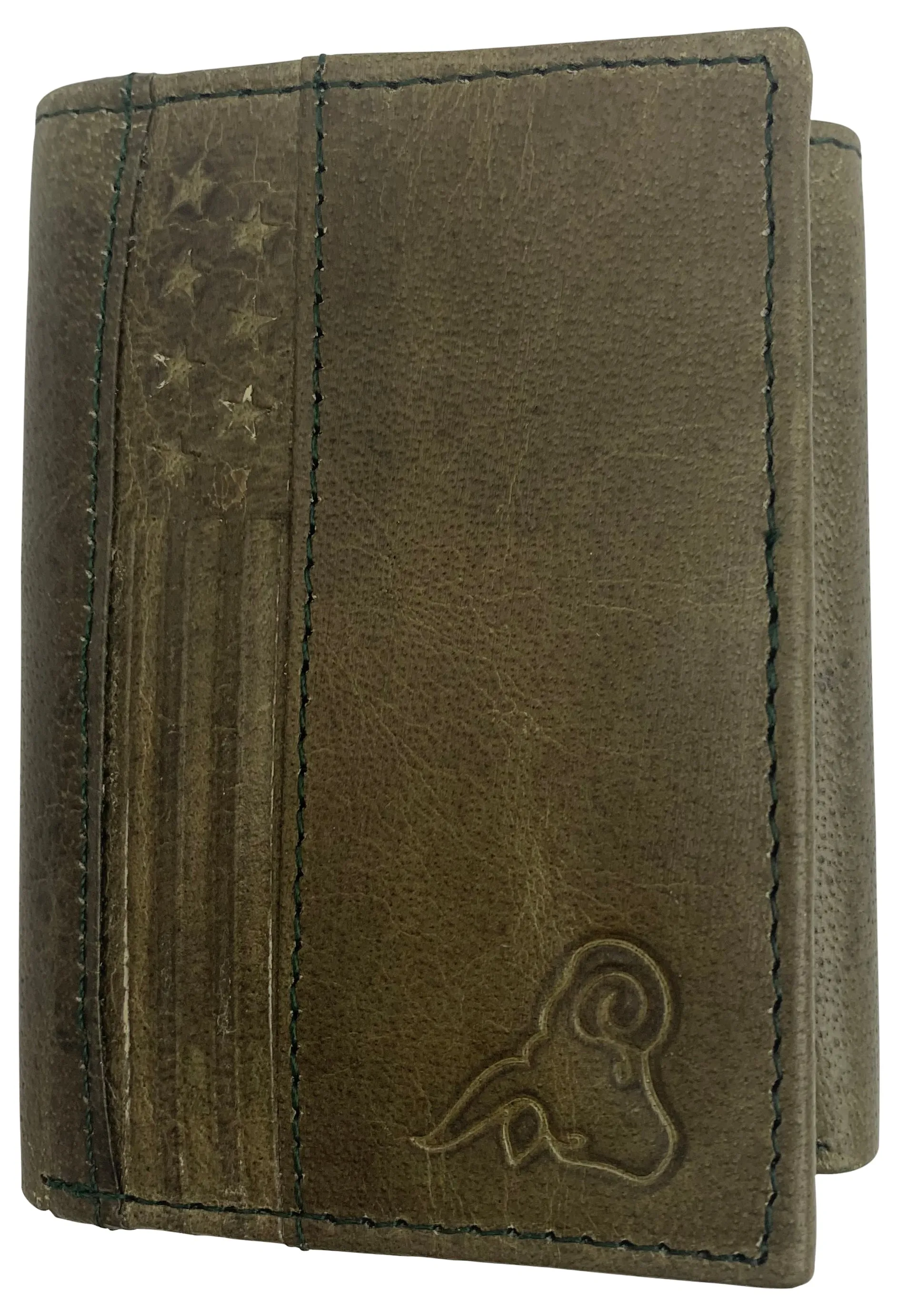 RFID Genuine Leather Slim Mens Trifold Wallet With ID Window Front Pocket USA Series Wallet Gift Box