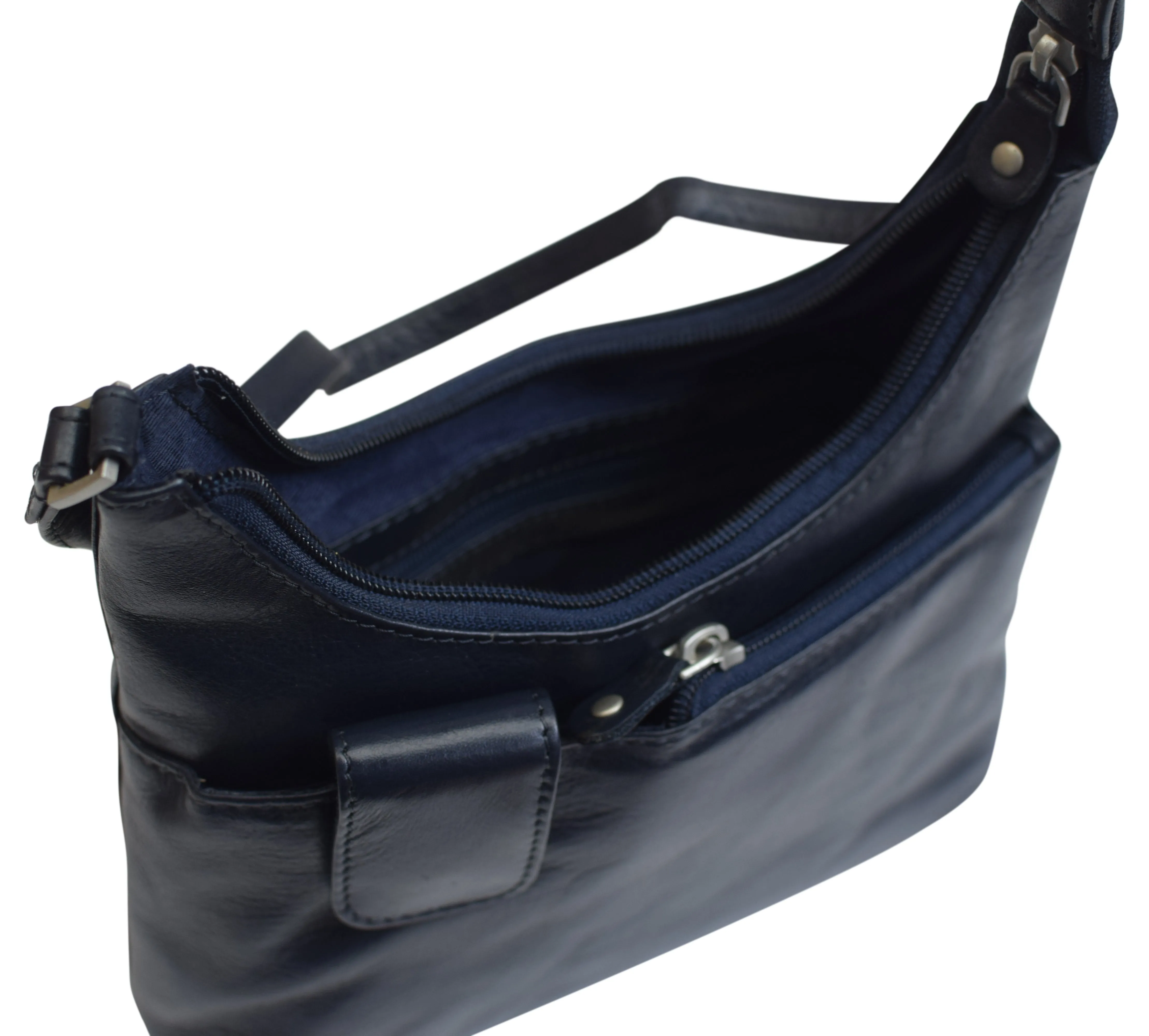 Small Ladies Purse Genuine Leather Multi-Pocket Shoulder Bag for Women
