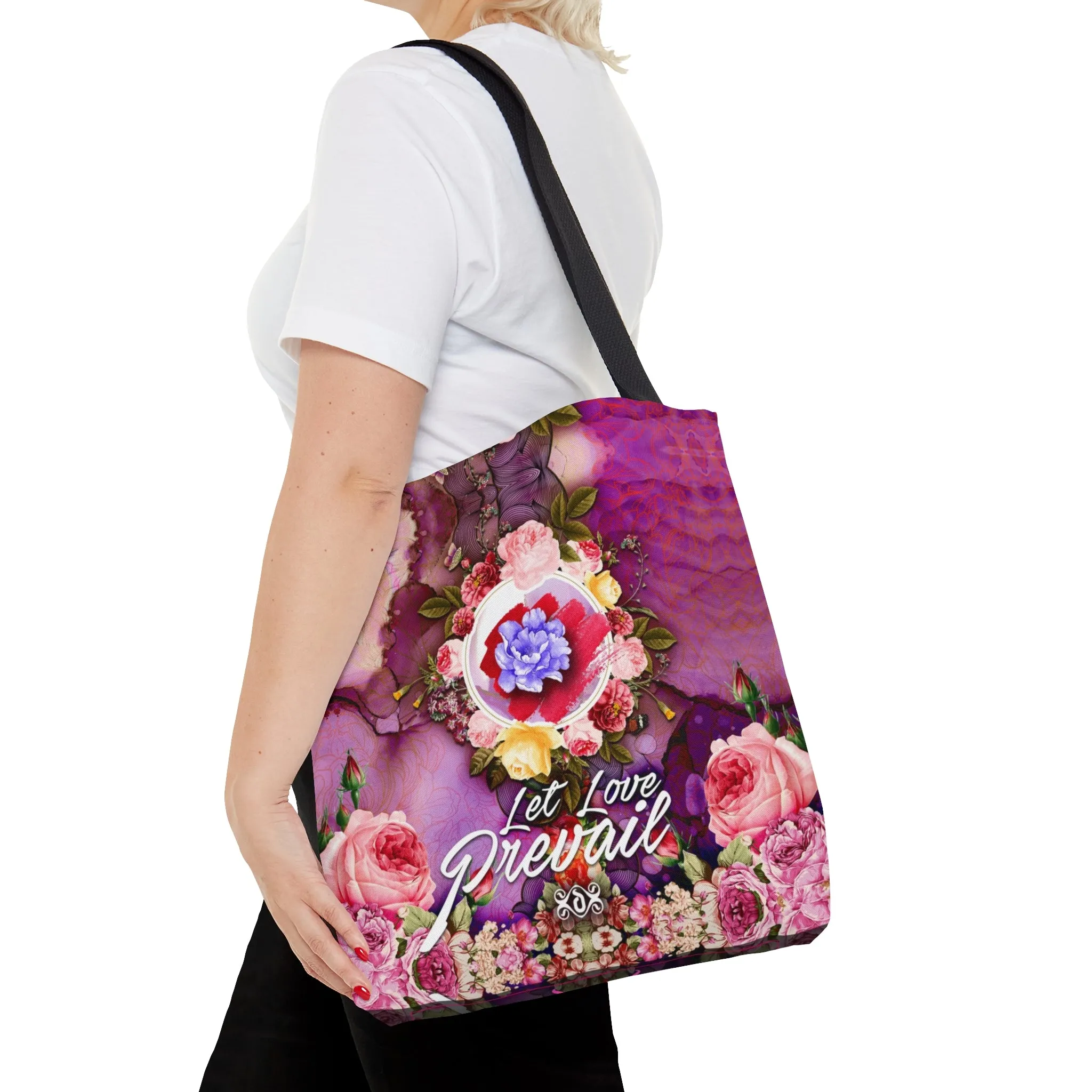 Stand for Love and Unity With Our Floral Tote Bag Sustainable Canvas Beach Bag Pink Floral Handbag | LLP02