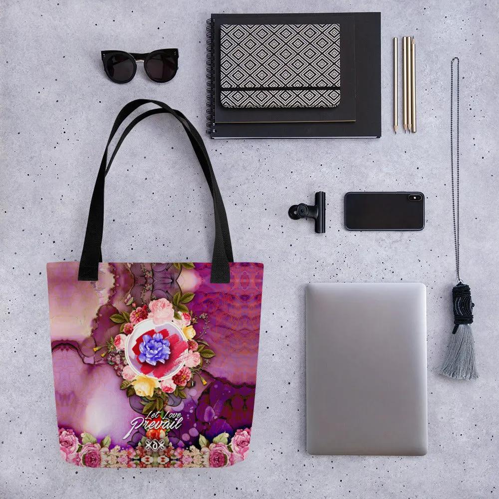 Stand for Love and Unity With Our Floral Tote Bag Sustainable Canvas Beach Bag Pink Floral Handbag | LLP02
