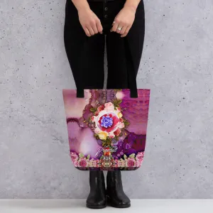 Stand for Love and Unity With Our Floral Tote Bag Sustainable Canvas Beach Bag Pink Floral Handbag | LLP02