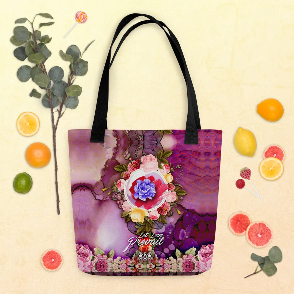 Stand for Love and Unity With Our Floral Tote Bag Sustainable Canvas Beach Bag Pink Floral Handbag | LLP02
