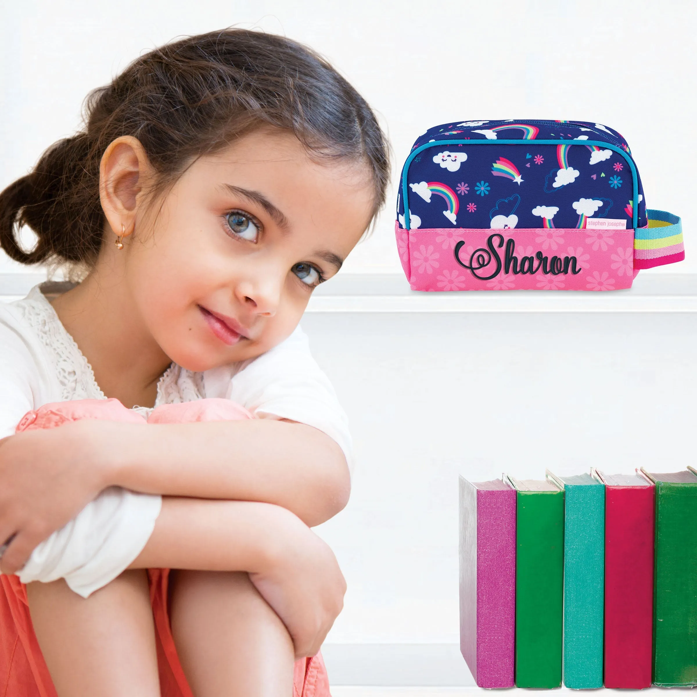 Stephen Joseph Kid's Travel Toiletry Bag, Rainbow